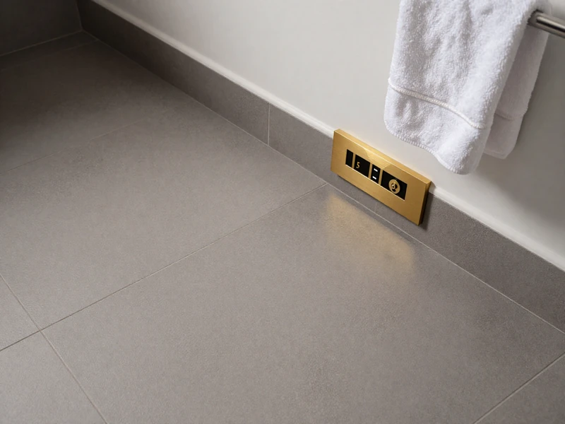Heated bathroom flooring with programmable thermostat