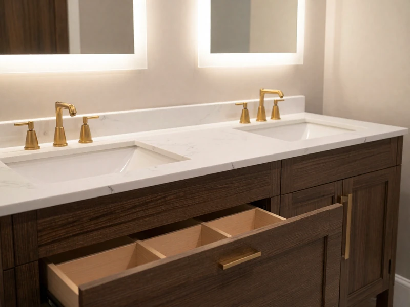 Custom double vanity with premium countertop